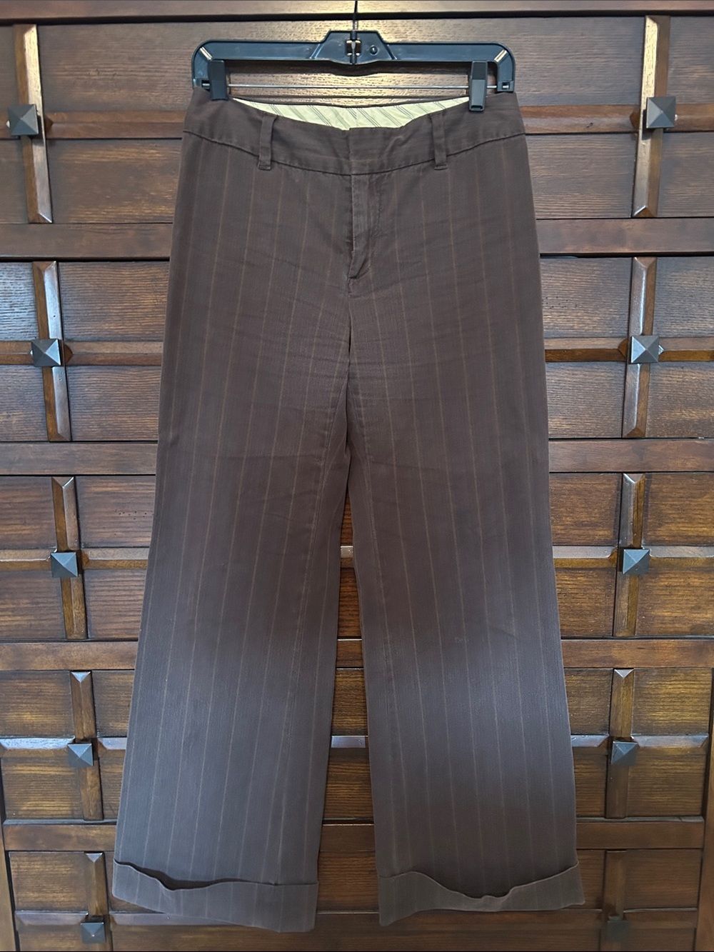 GAP Women's Brown Pinstripe Wide Leg Pants